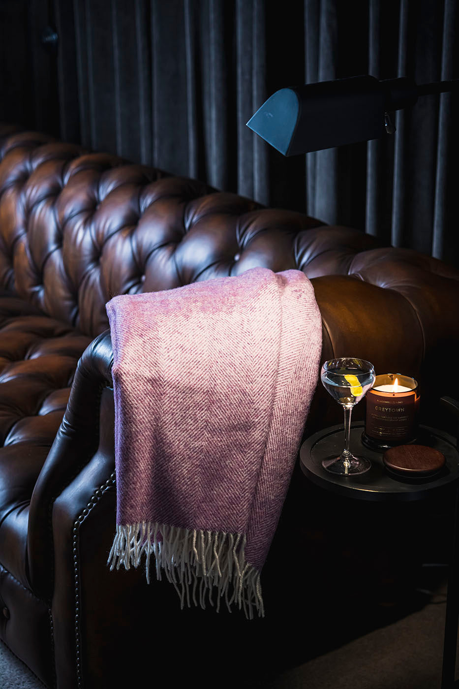 Throw Blanket - Bronte by Moon - Purple Herringbone