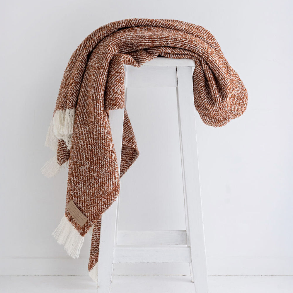 New Zealand Made Wool Twill Throw - Copper