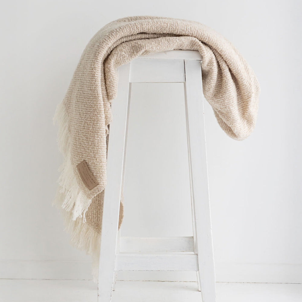New Zealand Made Wool Twill Throw - Driftwood