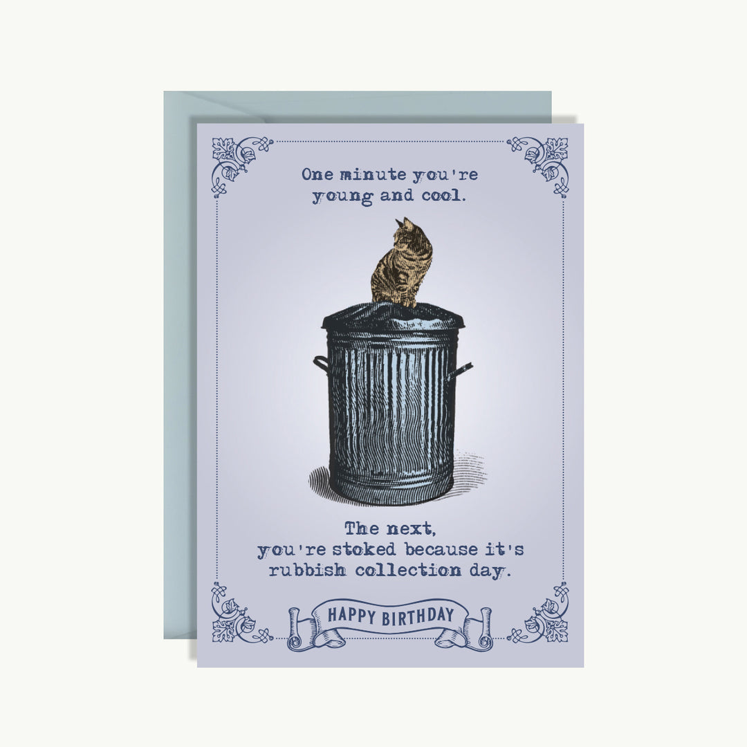 Happy Birthday Card - Rubbish collection day