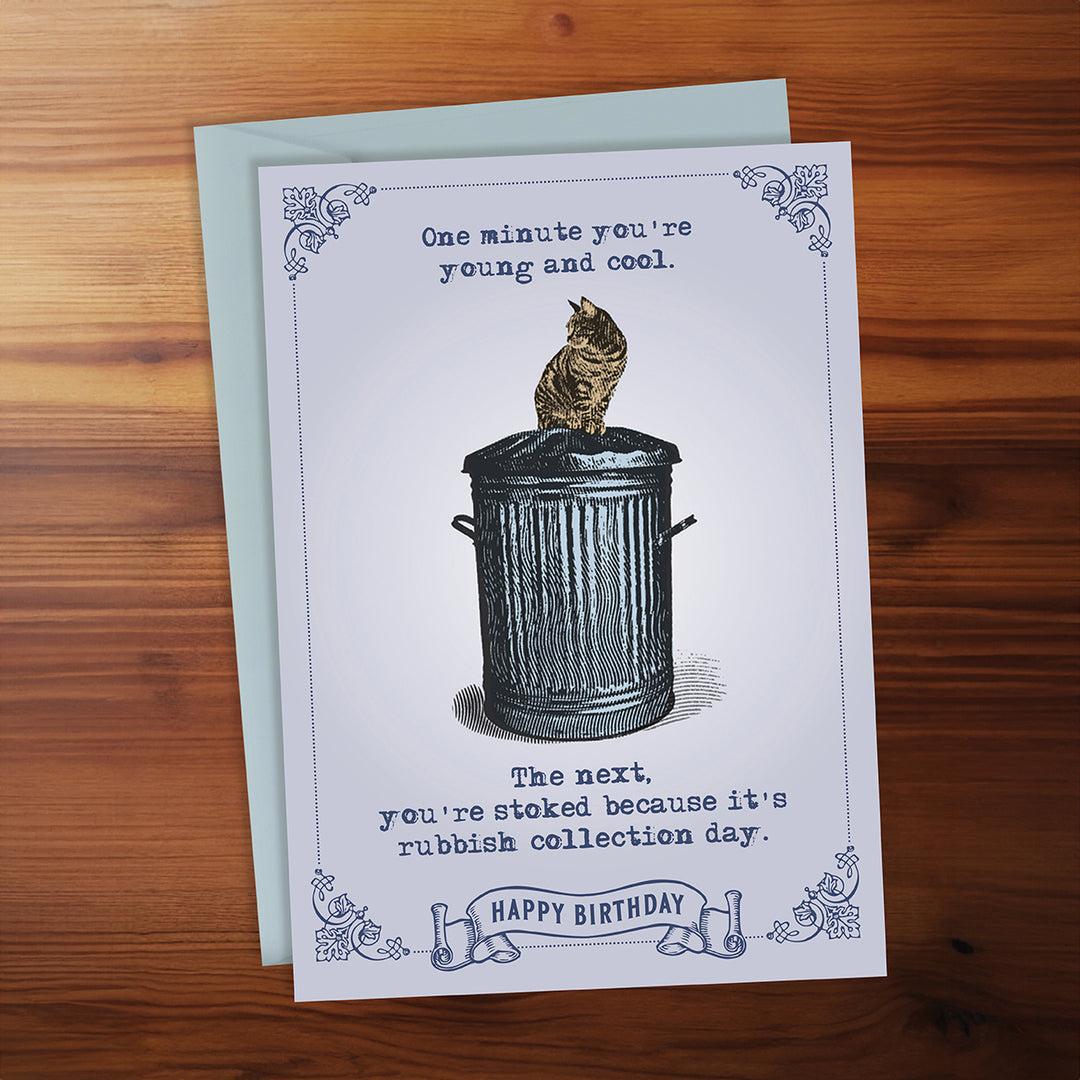 Happy Birthday Card - Rubbish collection day