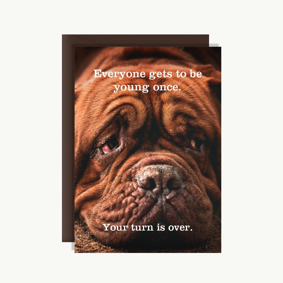 Happy Birthday Card - Everyone gets to be young once. Your turn is over.