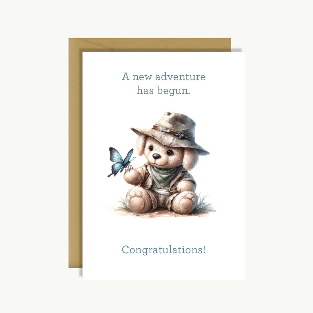 New Baby Card - The new adventure has begun. Congratulations!