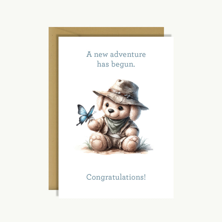 New Baby Card - The new adventure has begun. Congratulations!