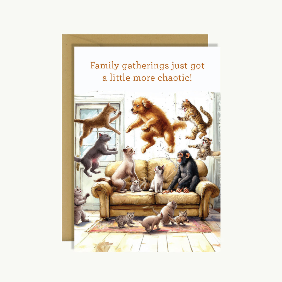 New Baby Card - Family gatherings just got a little more chaotic!