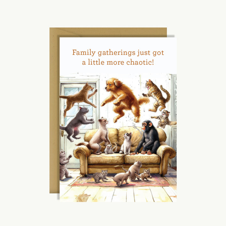 New Baby Card - Family gatherings just got a little more chaotic!