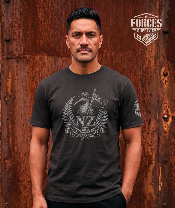 NZ Onward Tee Shirt - Coal