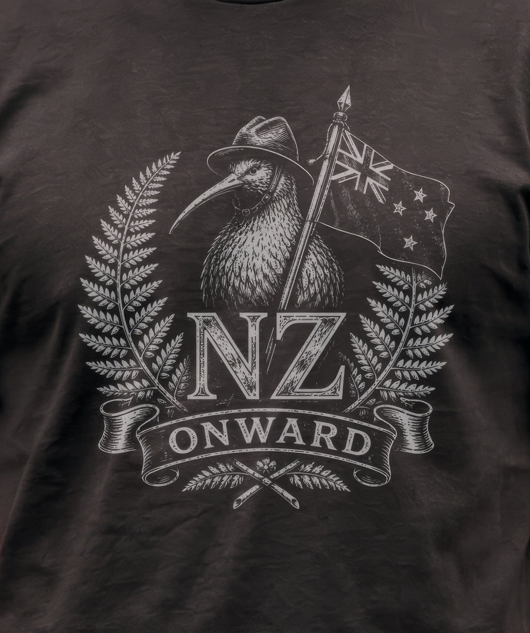 NZ Onward Tee Shirt - Coal