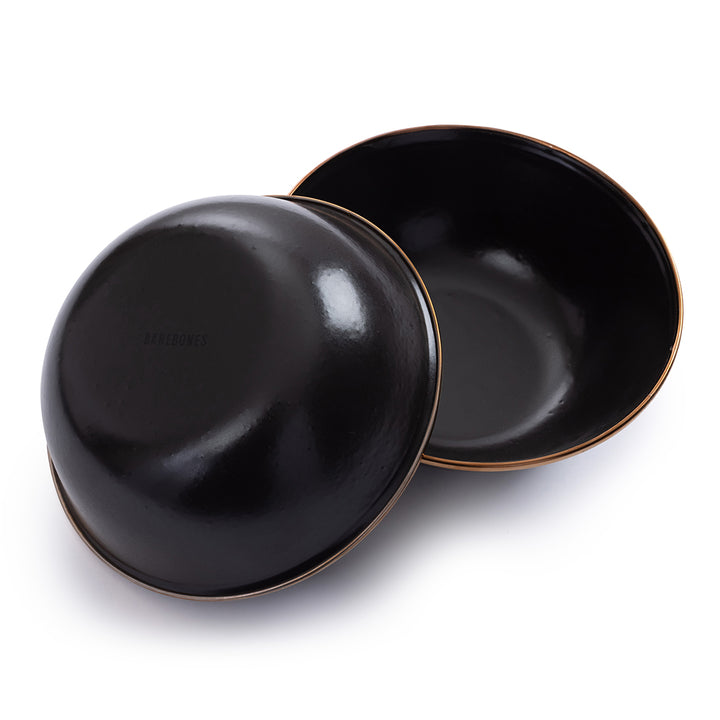 Barebones Enamel Bowl (Set of 2) - Charcoal