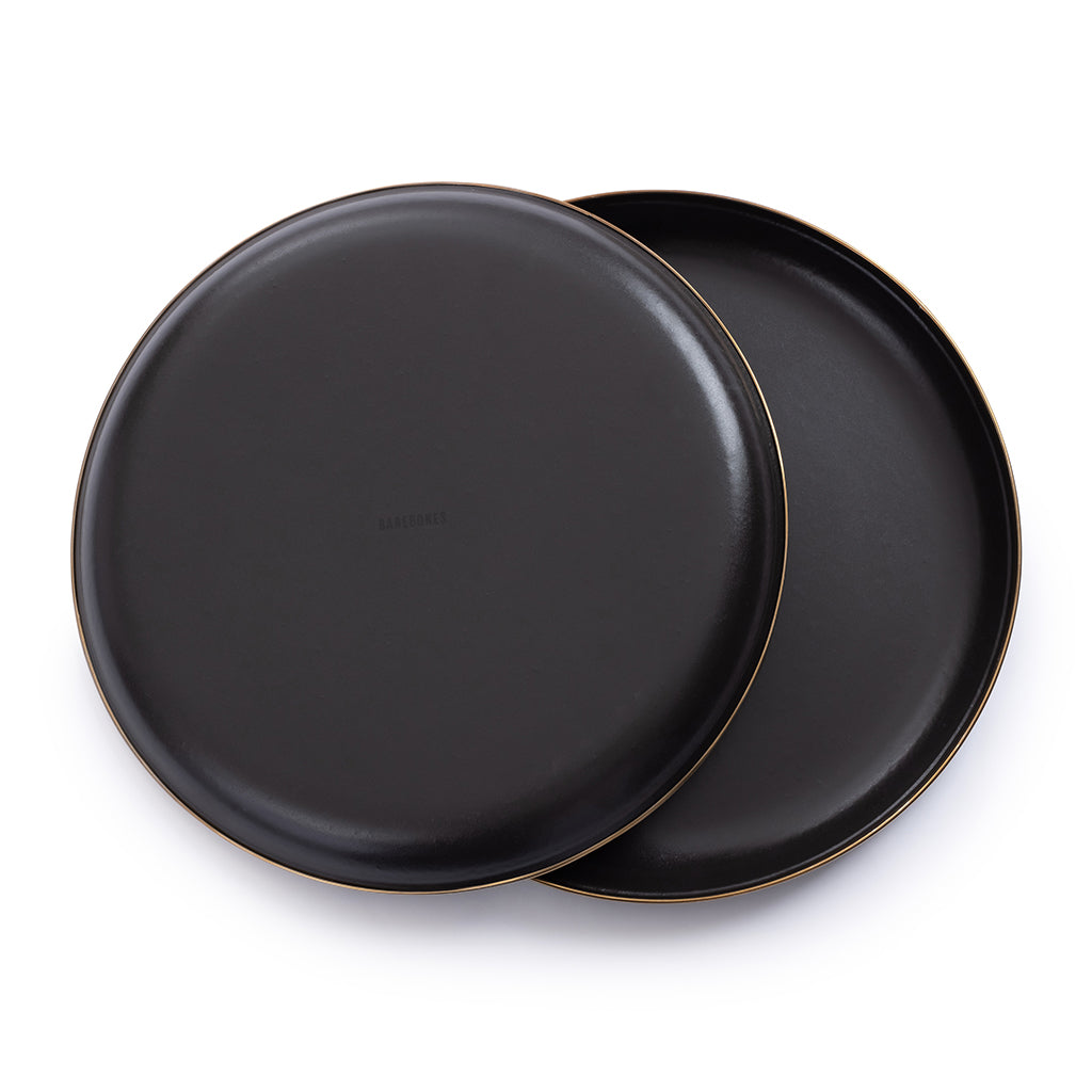 Barebones Enamel Deep Plate (Set of 2) - Charcoal