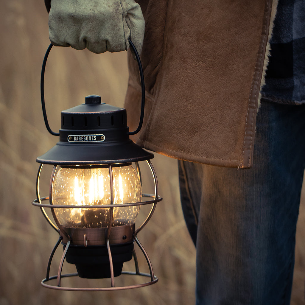 Barebones Railroad Lantern - Antique Bronze