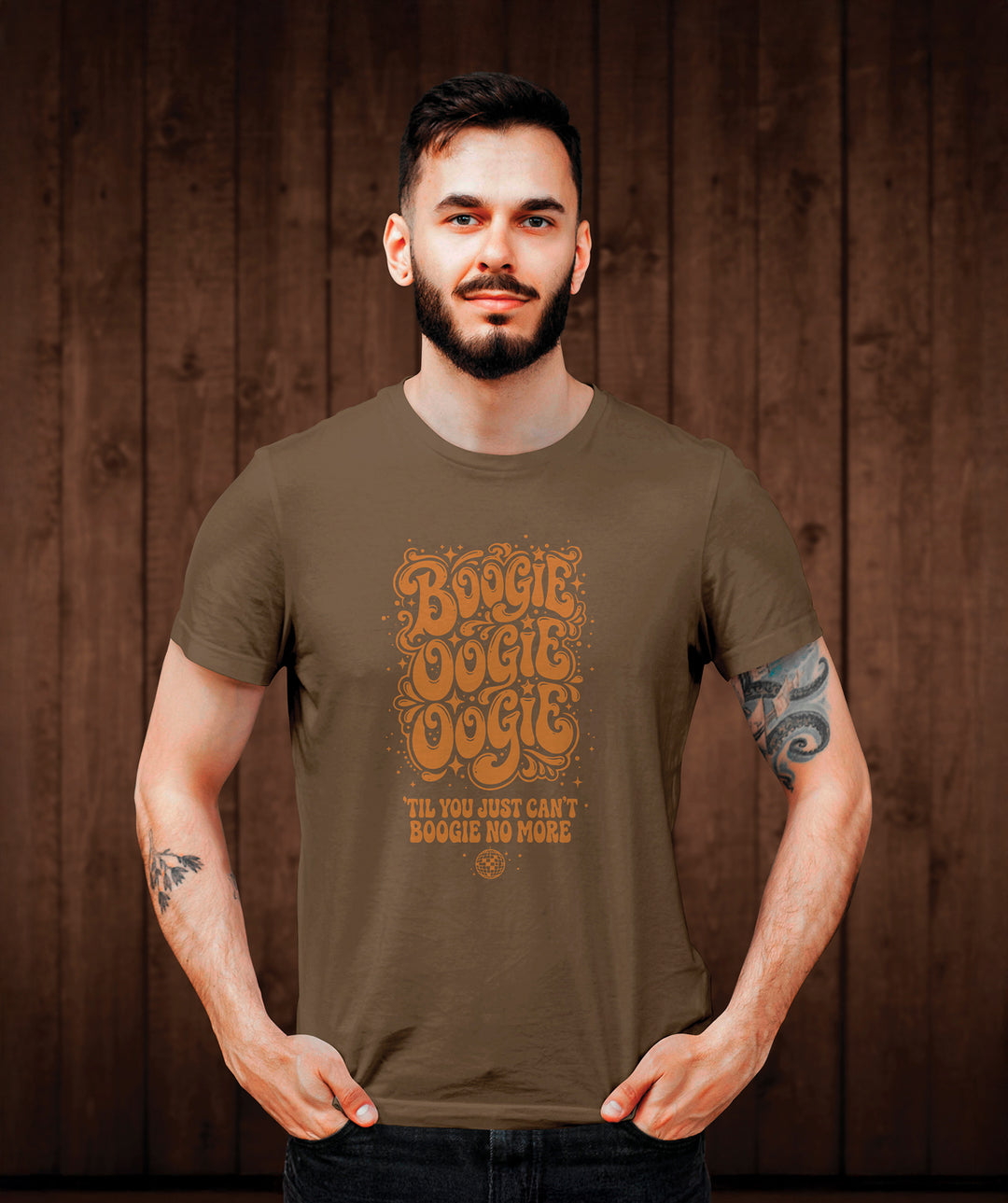 Boogie Oogie Oogie Tee Shirt - Mid Brown