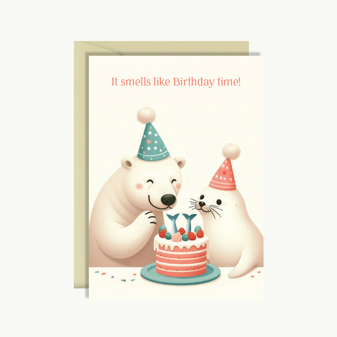 Happy Birthday Card - It smells like birthday time
