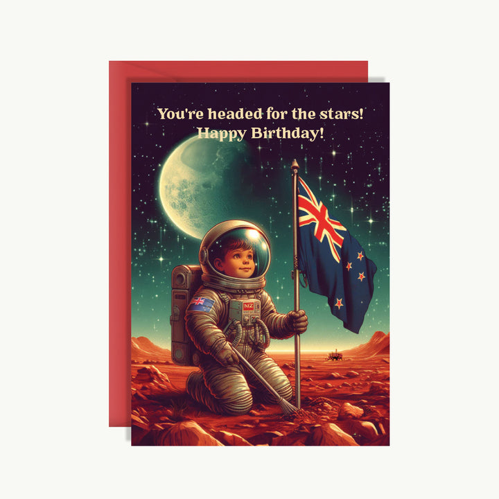 Happy Birthday Card - You're headed for the stars! Happy birthday!