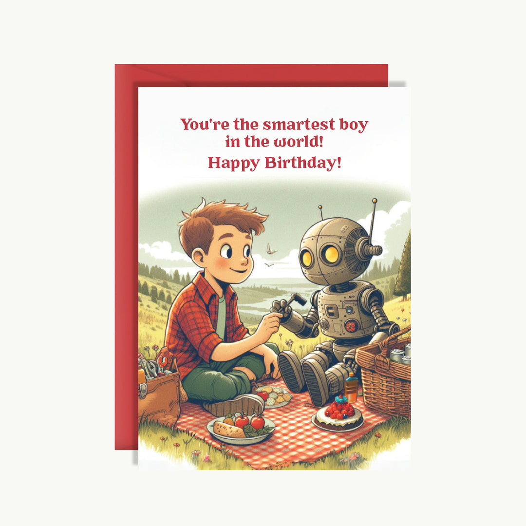 Happy Birthday Card - You're the smartest boy in the world! Happy birthday!