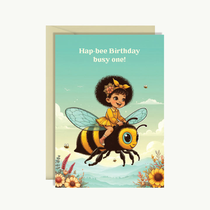 Happy Birthday Card - Hap-bee birthday busy one!