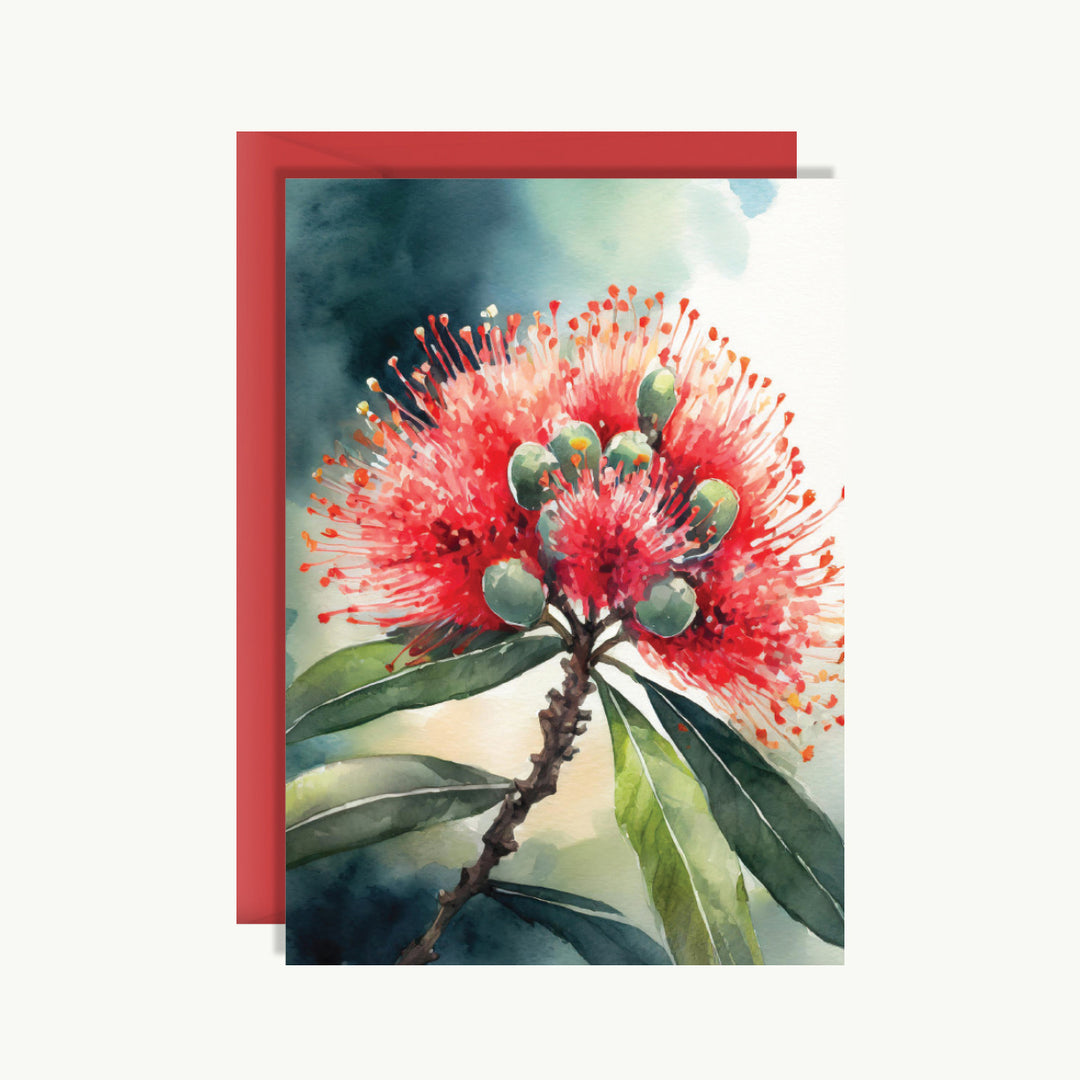 Christmas Card - Make it merry pohutukawa flower