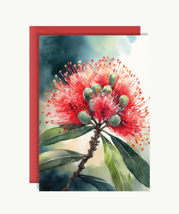 Christmas Card - Make it merry pohutukawa flower