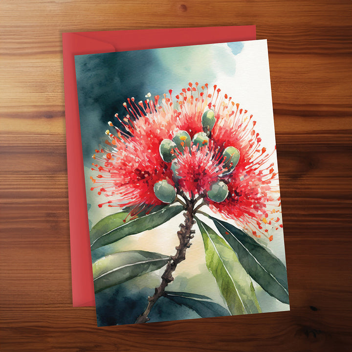 Christmas Card - Make it merry pohutukawa flower
