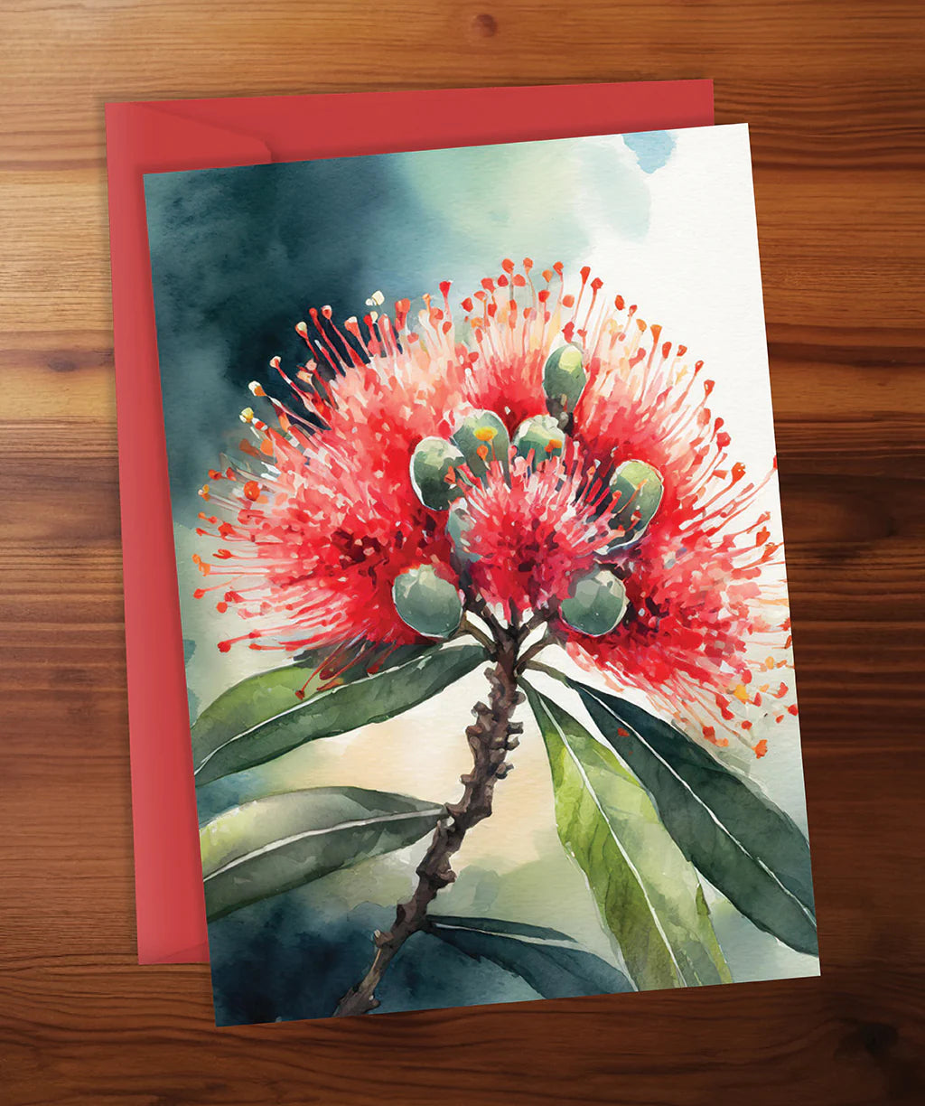 Christmas Card - Make it merry pohutukawa flower