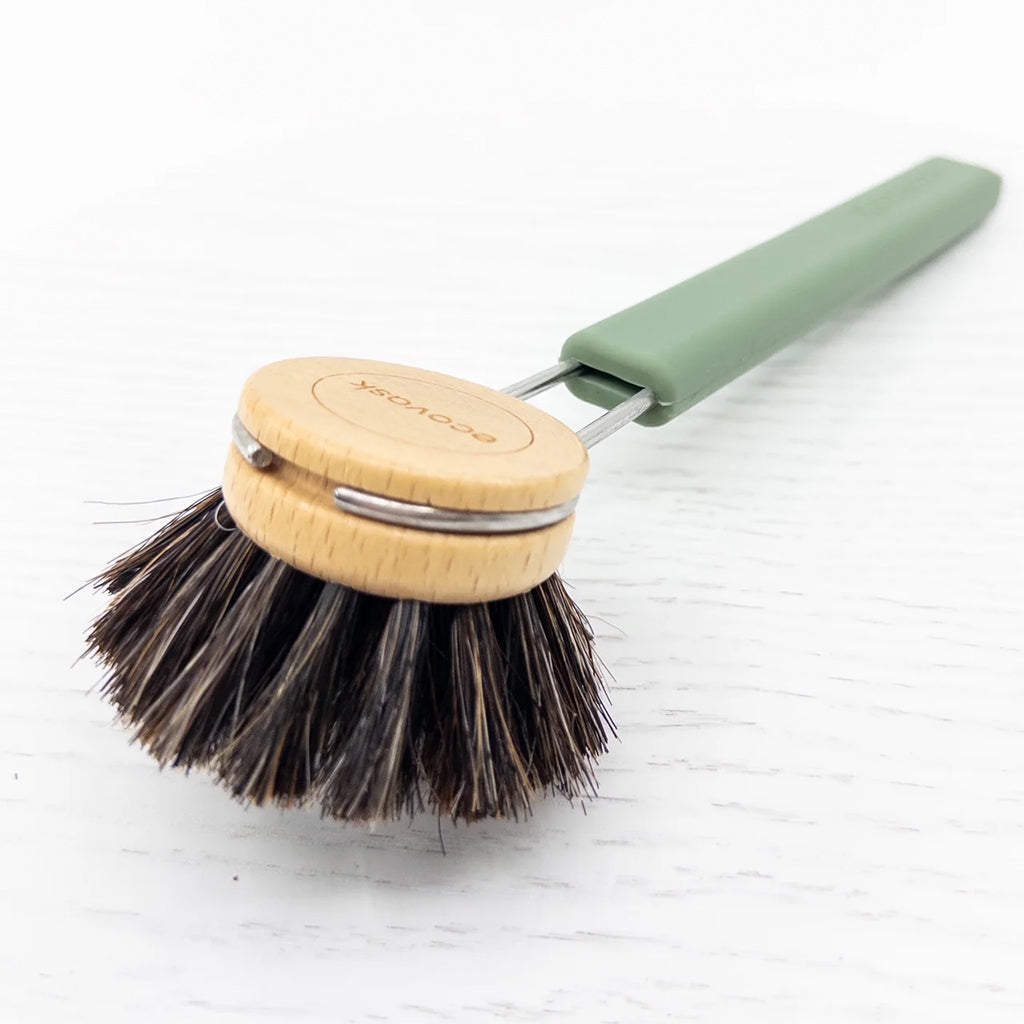 Ecovask Dish Brush Horse Hair - Sage