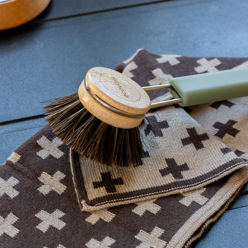 Ecovask Dish Brush Horse Hair - Sage