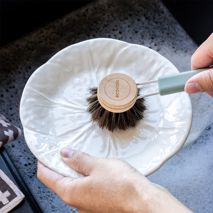 Ecovask Dish Brush Horse Hair - Sage