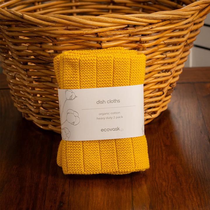 Ecovask Heavy Duty Dishcloth 2-Pack - Daffodil