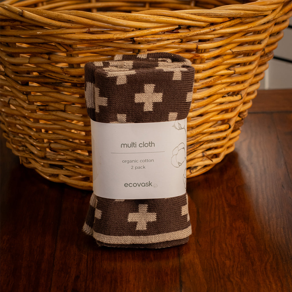 Ecovask Multi Cloth 2-Pack - Chocolate Plus