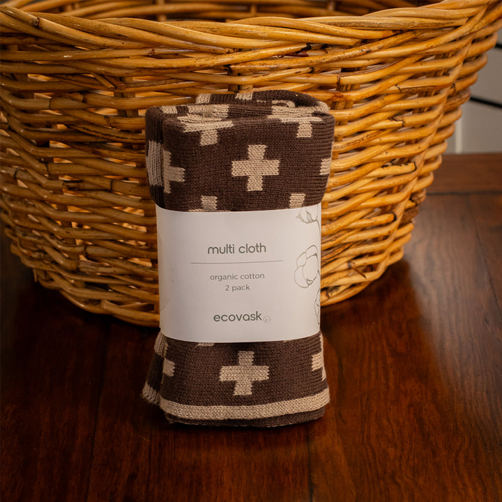 Ecovask Multi Cloth 2-Pack - Chocolate Plus