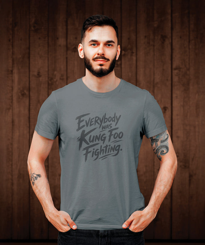 Everybody Was Kung Foo Fighting Tee Shirt - Grey