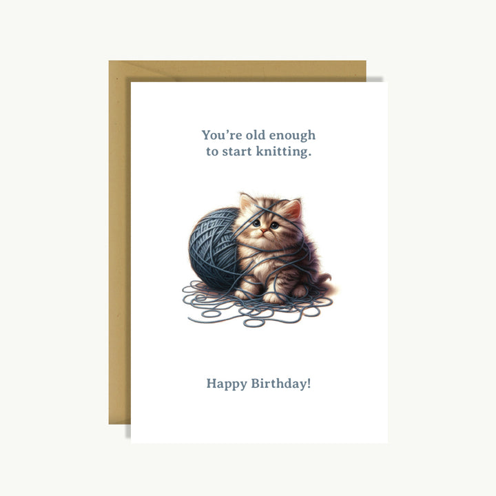 Greeting Cards - Old Enough to Start Knitting