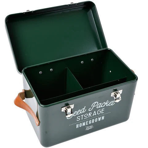 Leather Handled Seed Packet Storage Tin - Frog