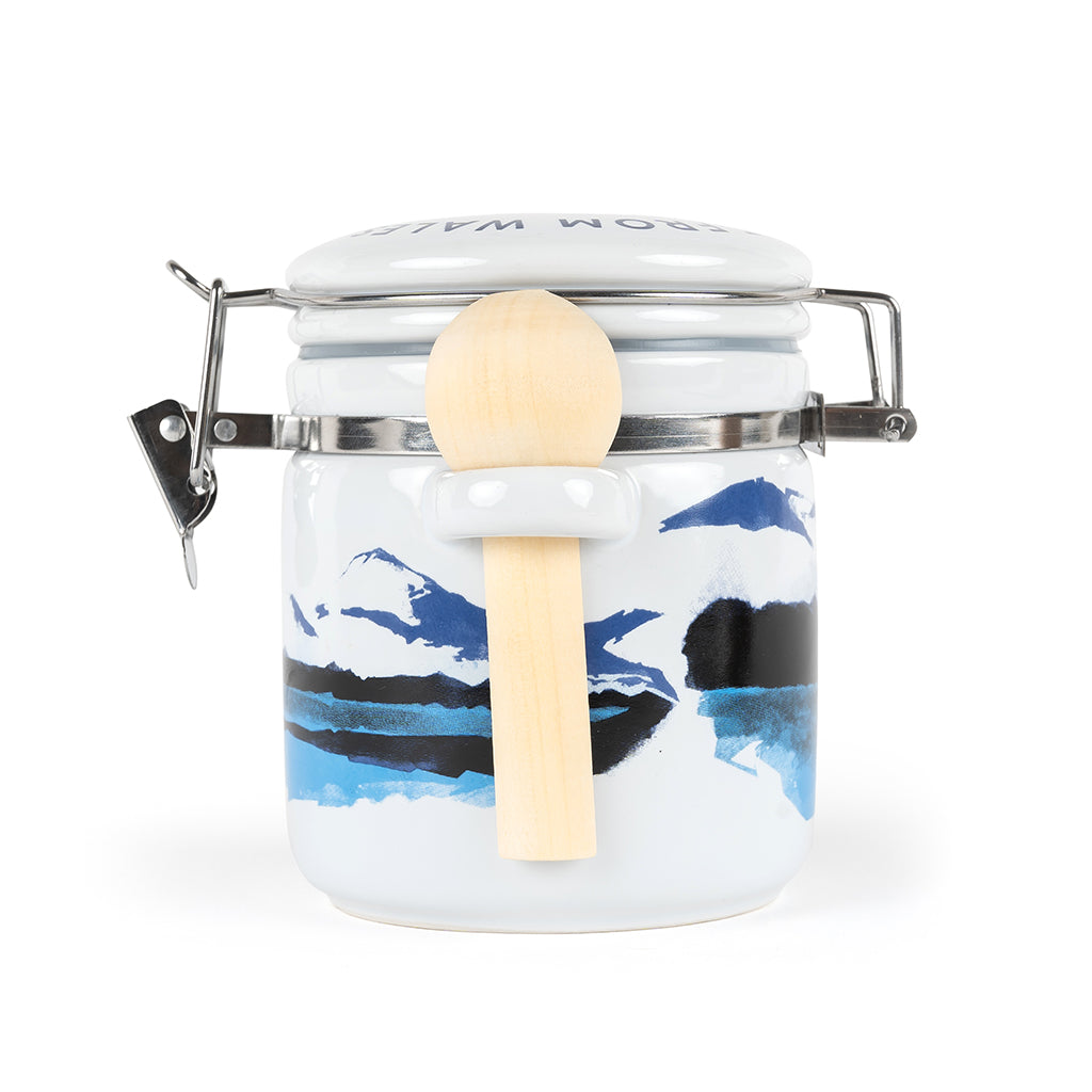 Halen Mon - Pure White Sea Salt From Wales in Watercolour Clamp Top Jar 100g
