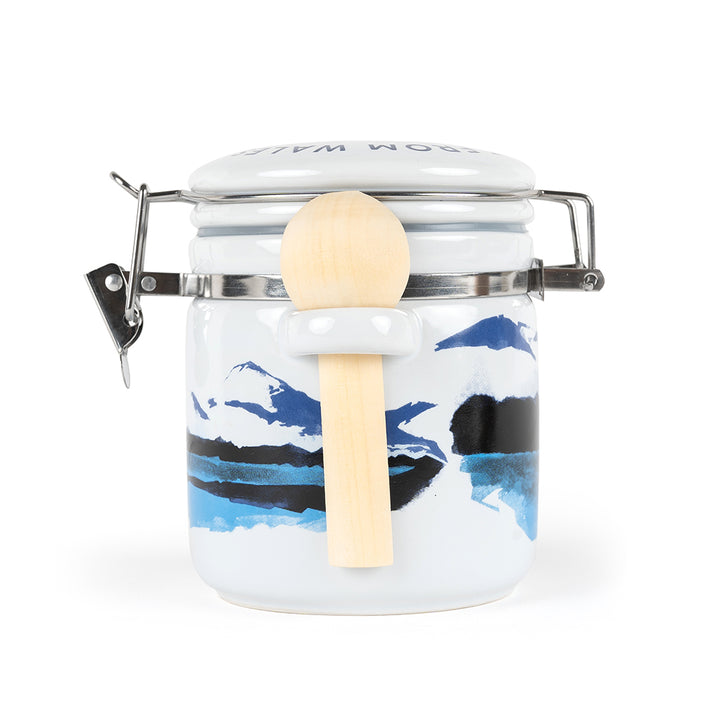 Halen Mon - Pure White Sea Salt From Wales in Watercolour Clamp Top Jar 100g