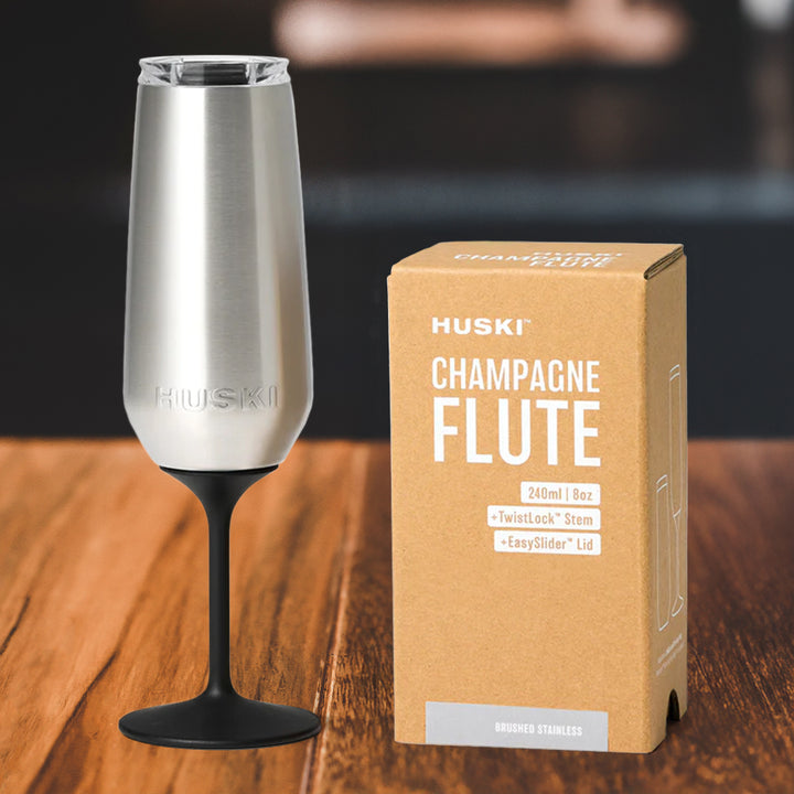 Huski Champagne Flute - Brushed Stainless