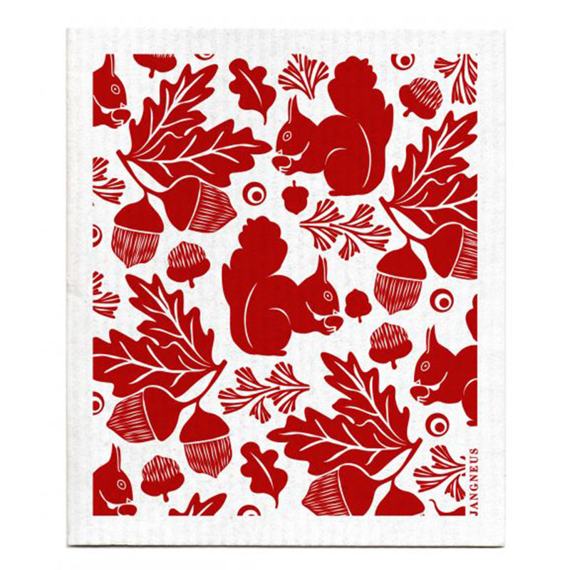 Jangneus - Burgundy Squirrel Dishcloth
