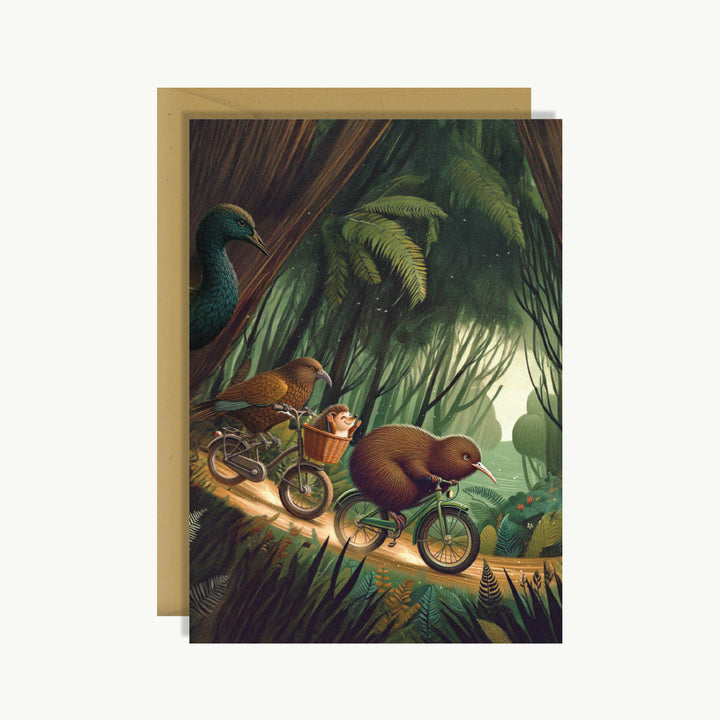 Greeting Card - Kiwiana Cycling