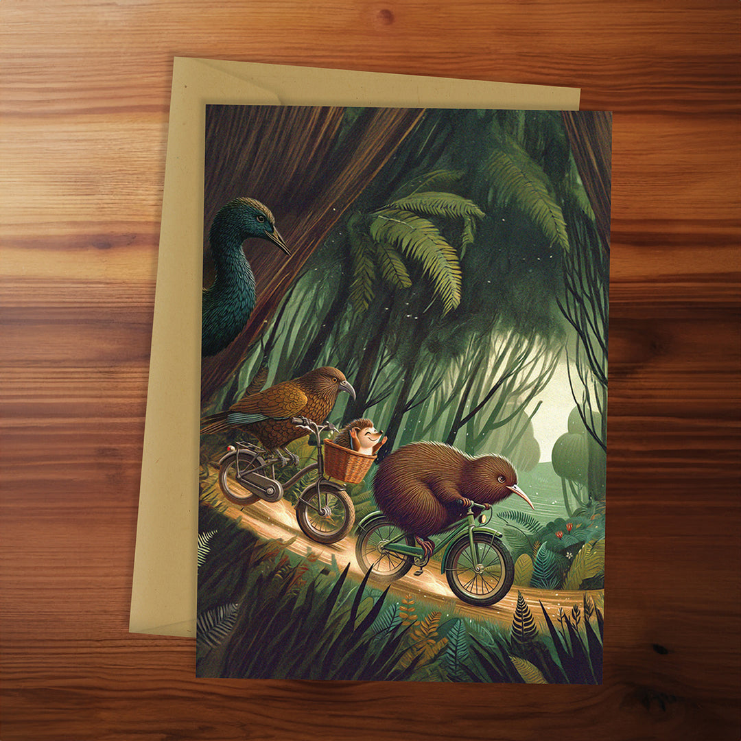 Greeting Card - Kiwiana Cycling