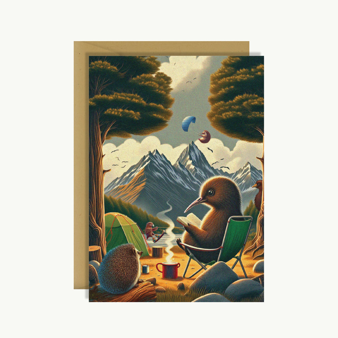 Greeting Card - Kiwiana Camping