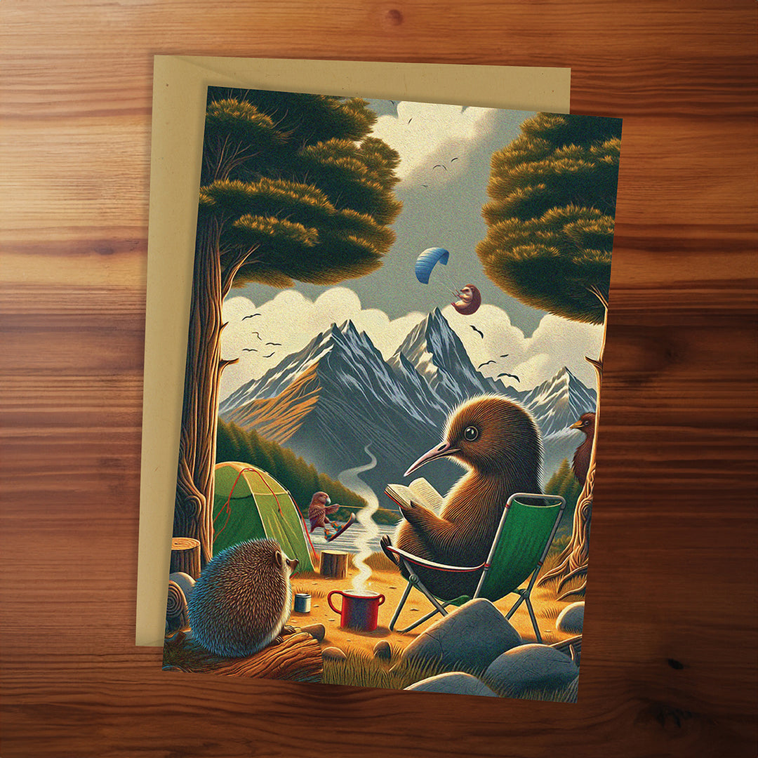 Greeting Card - Kiwiana Camping