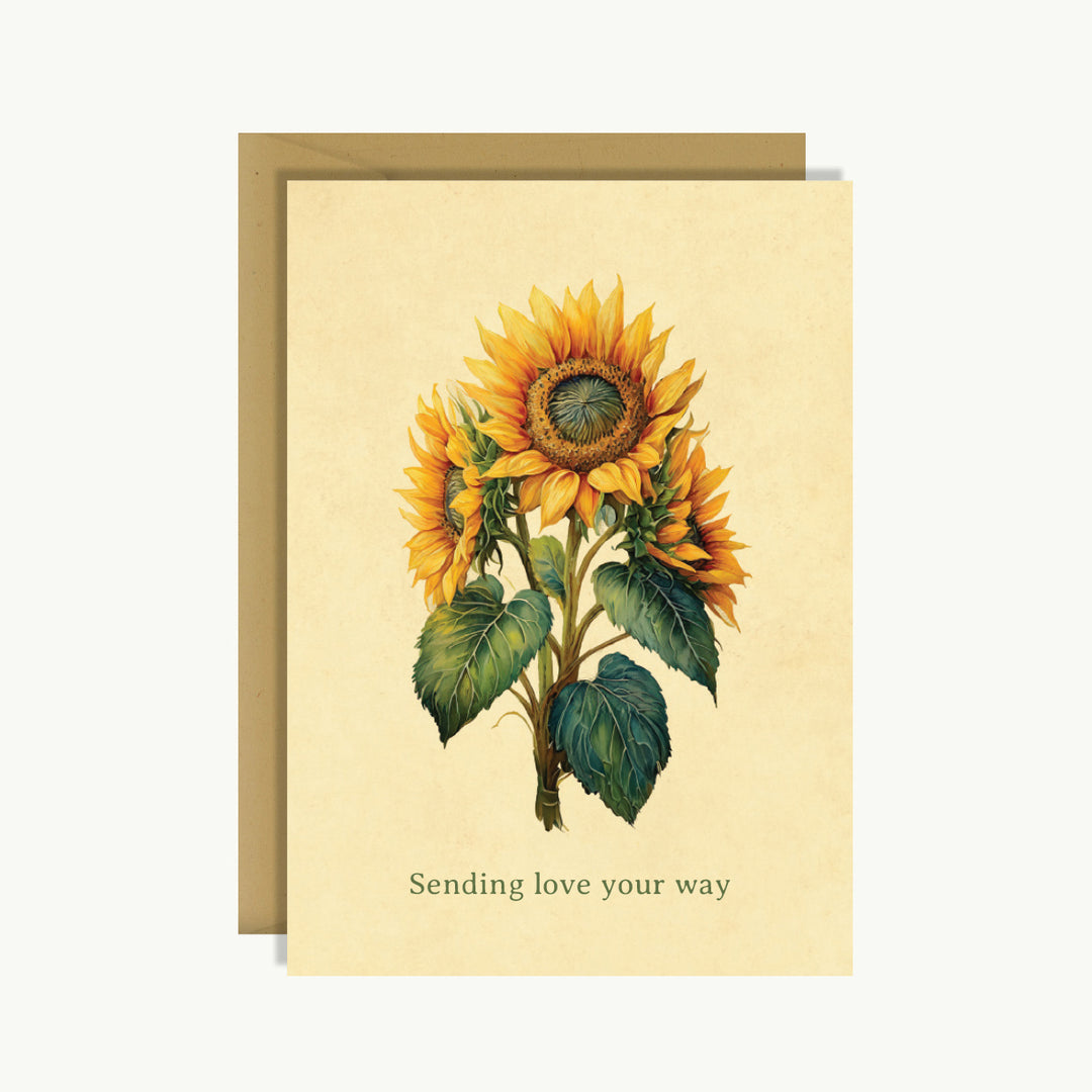 Friendship Card - Sending love your way (Sunflower)