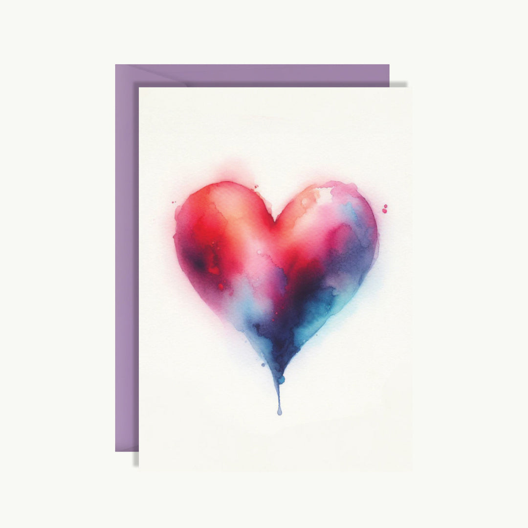 Greeting Card - Red and blue love heart