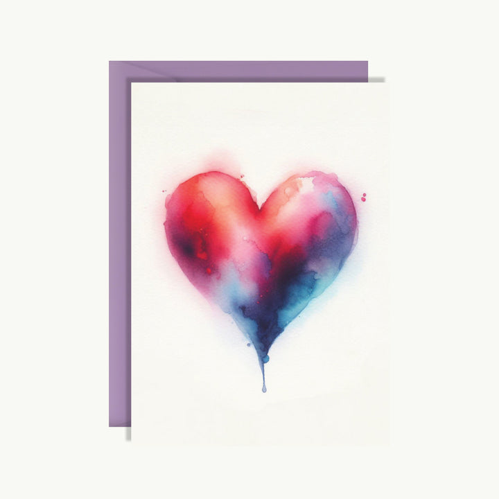 Greeting Card - Red and blue love heart
