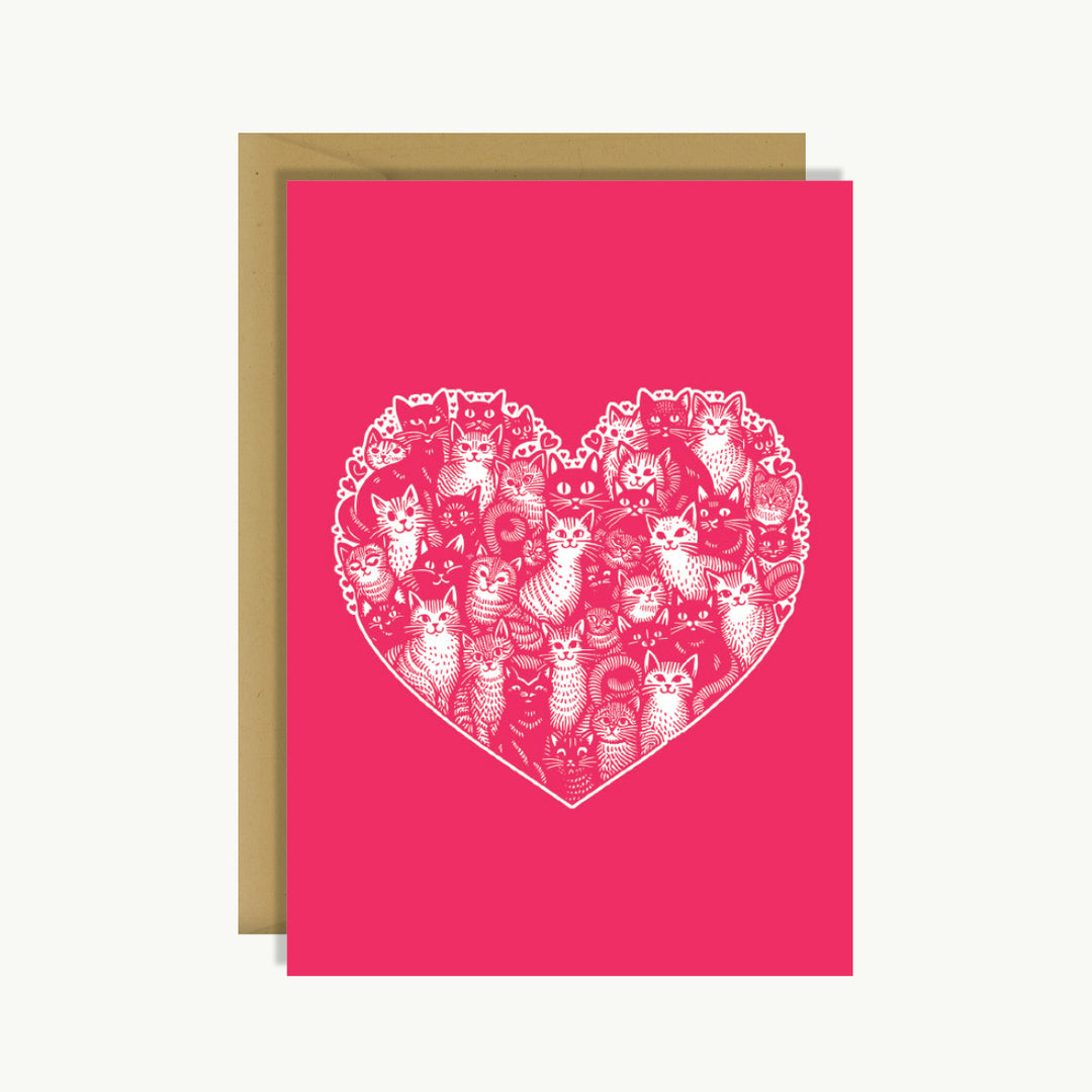 Greeting Card - Cats love heart 1