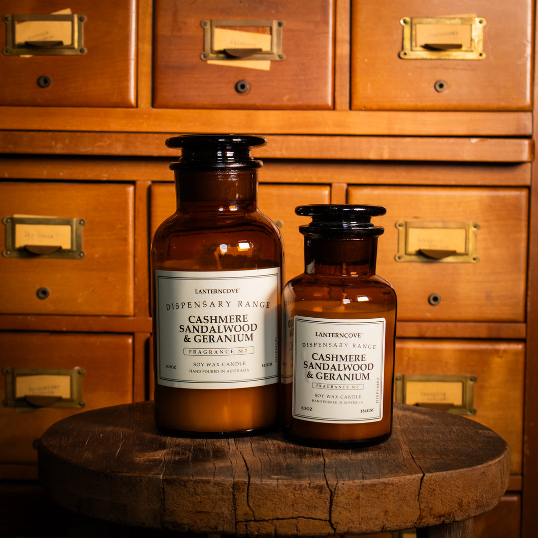 Lanterncove Dispensary Candle - Cashmere Sandalwood &  Geranium