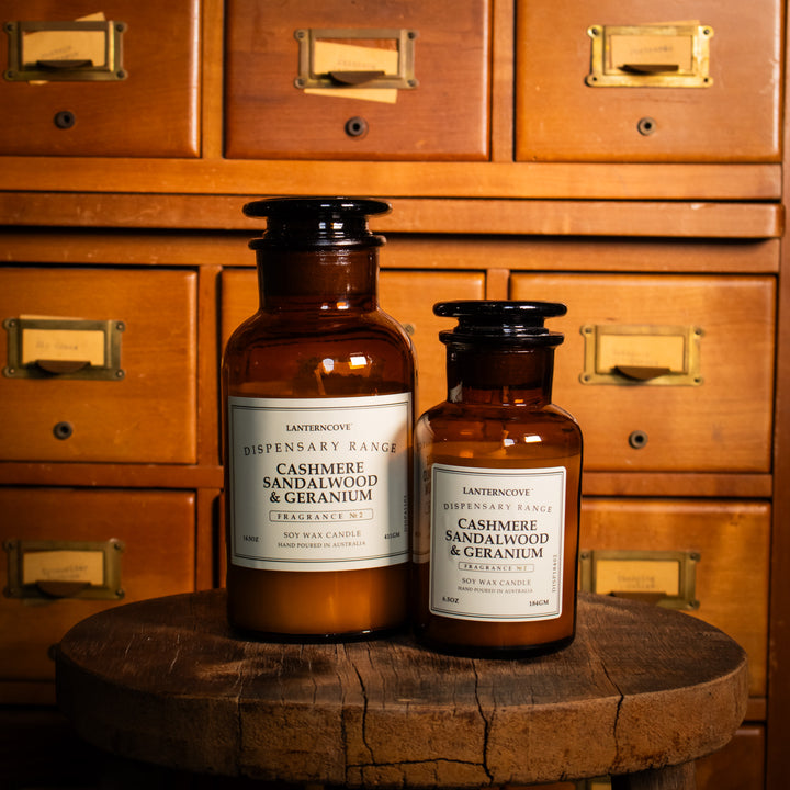 Lanterncove Dispensary Candle - Cashmere Sandalwood &  Geranium
