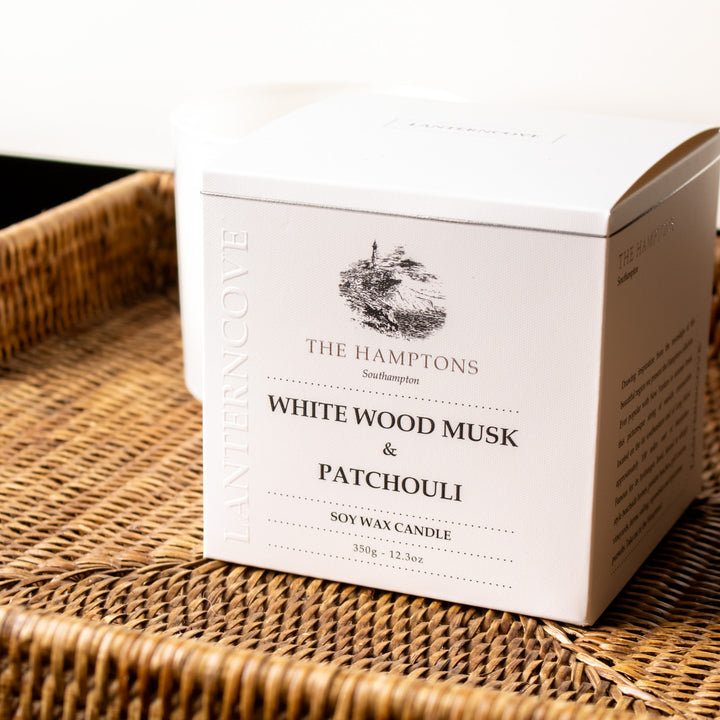 Lanterncove Hamptons Candle - White Wood Musk & Patchouli