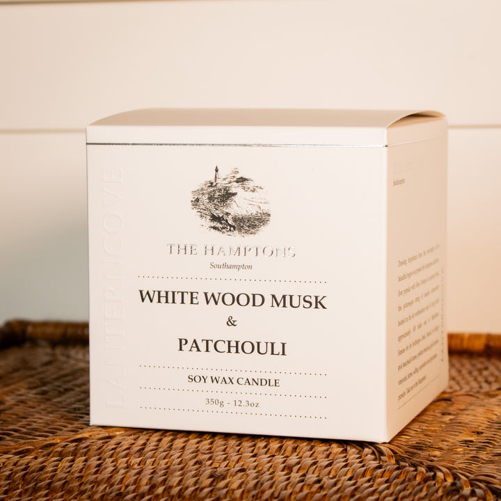 Lanterncove Hamptons Candle - White Wood Musk & Patchouli
