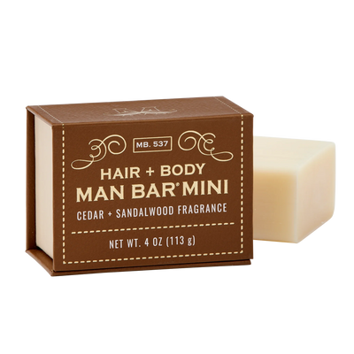 Man Bar Mini Hair & Body 4oz - Cedar & Sandalwood
